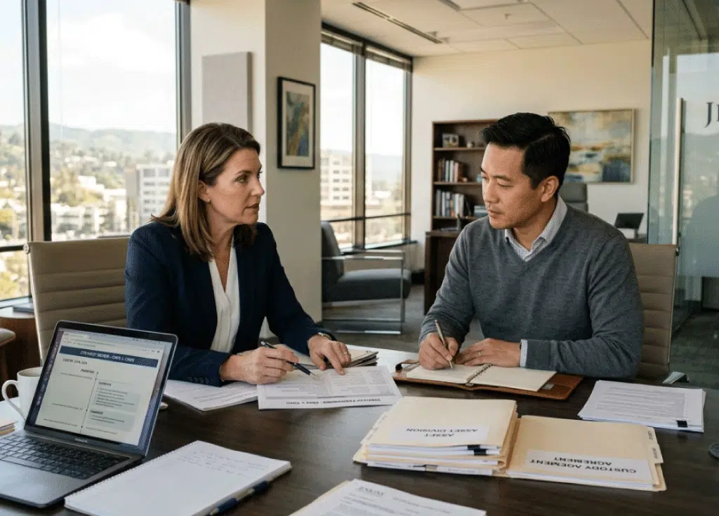 Man and woman meeting divorce narcissist marin county family law attorney